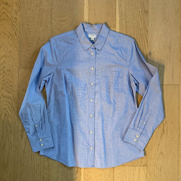 J.Crew Cotton Chambray Button Down Shirt Size M - Picture 1 of 3